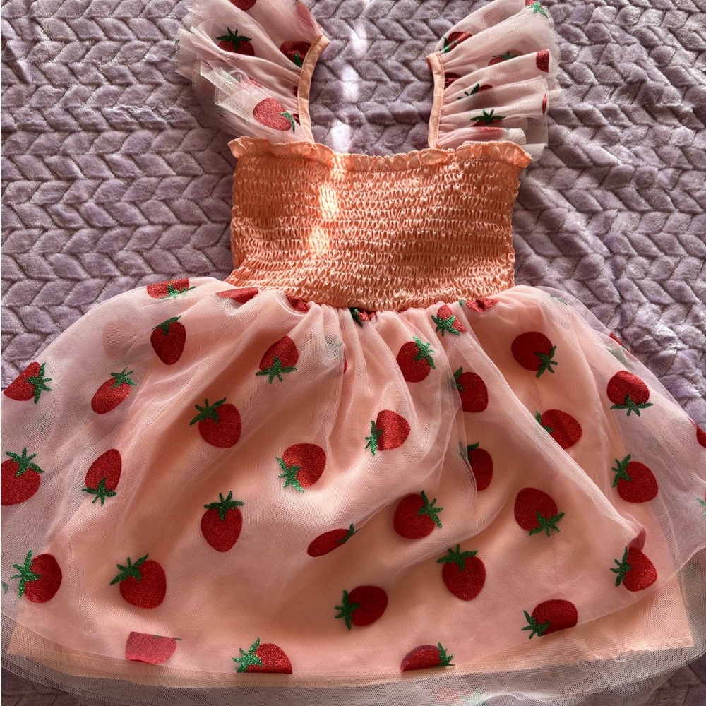 Adorable Strawberry Print Dress